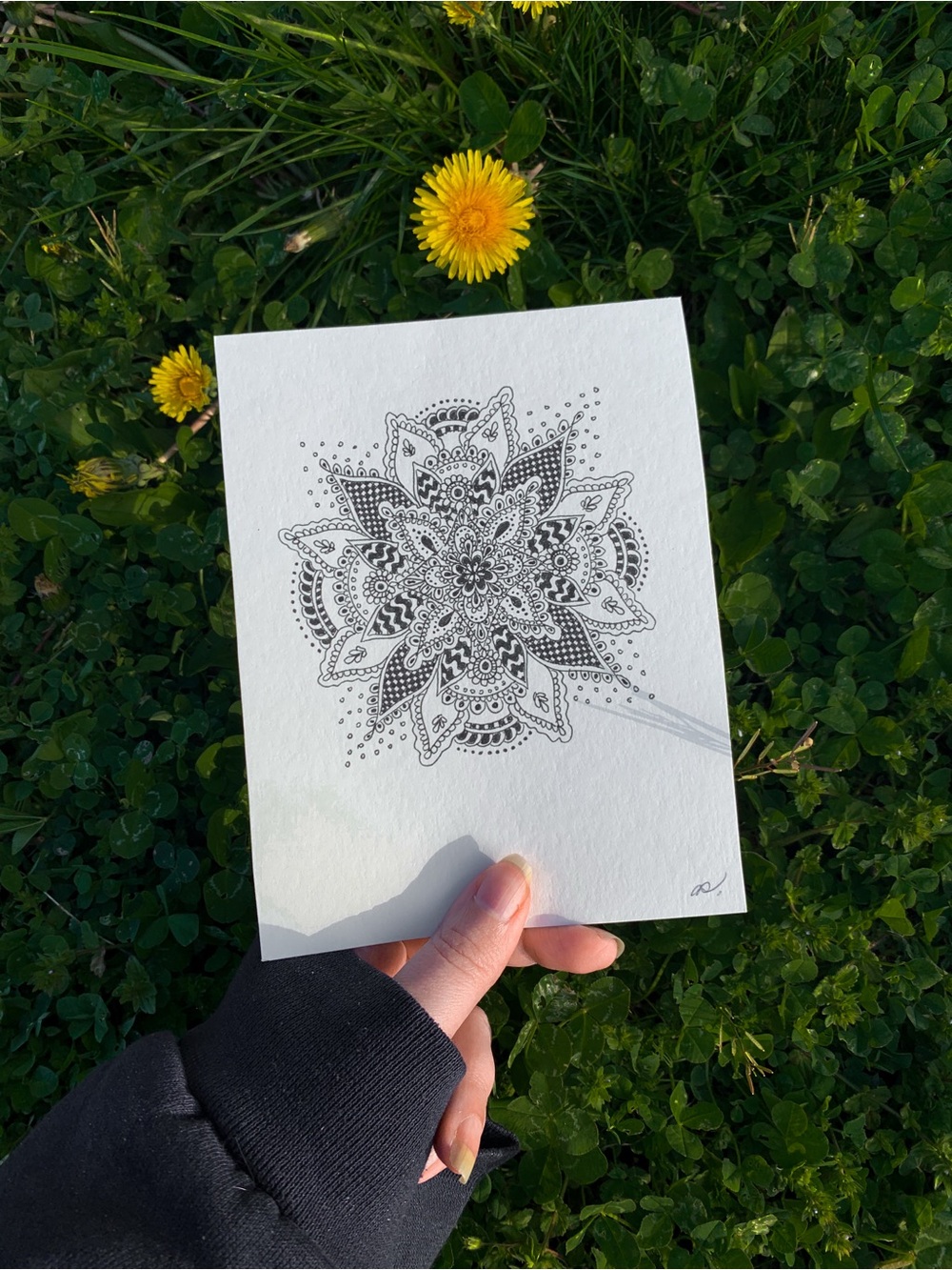Mini mandala art original drawing